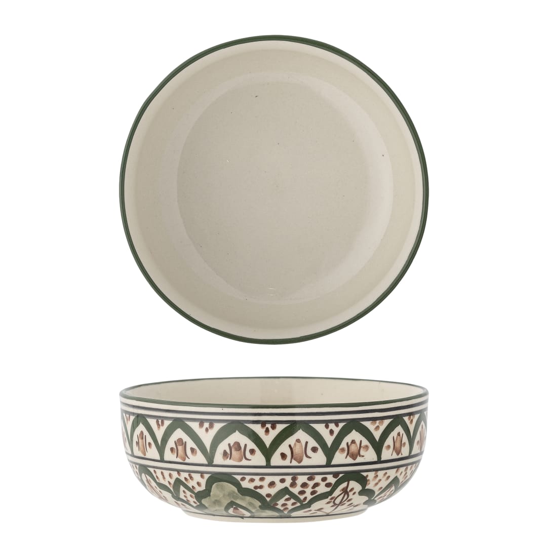 82068283 - Karlie Bowl, Green, Stoneware STOCK: 300