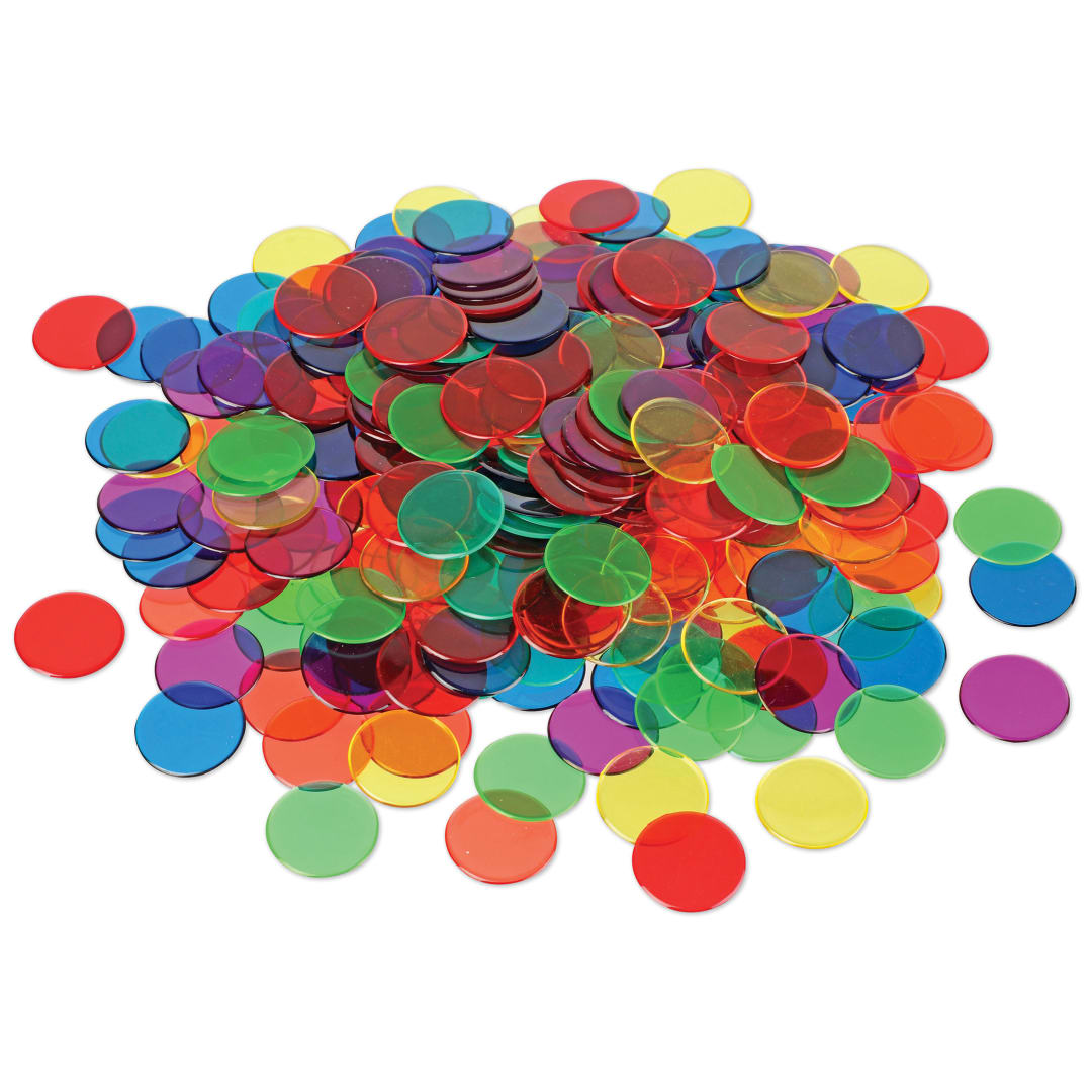 TRANSPARENT COUNTERS  3/4 IN (250 PCS)