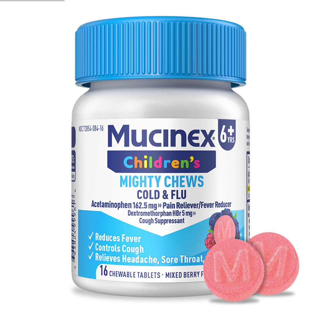 MUCINEX® Children`s Mighty Chews - Cold & Flu Daytime 24/16 ct.