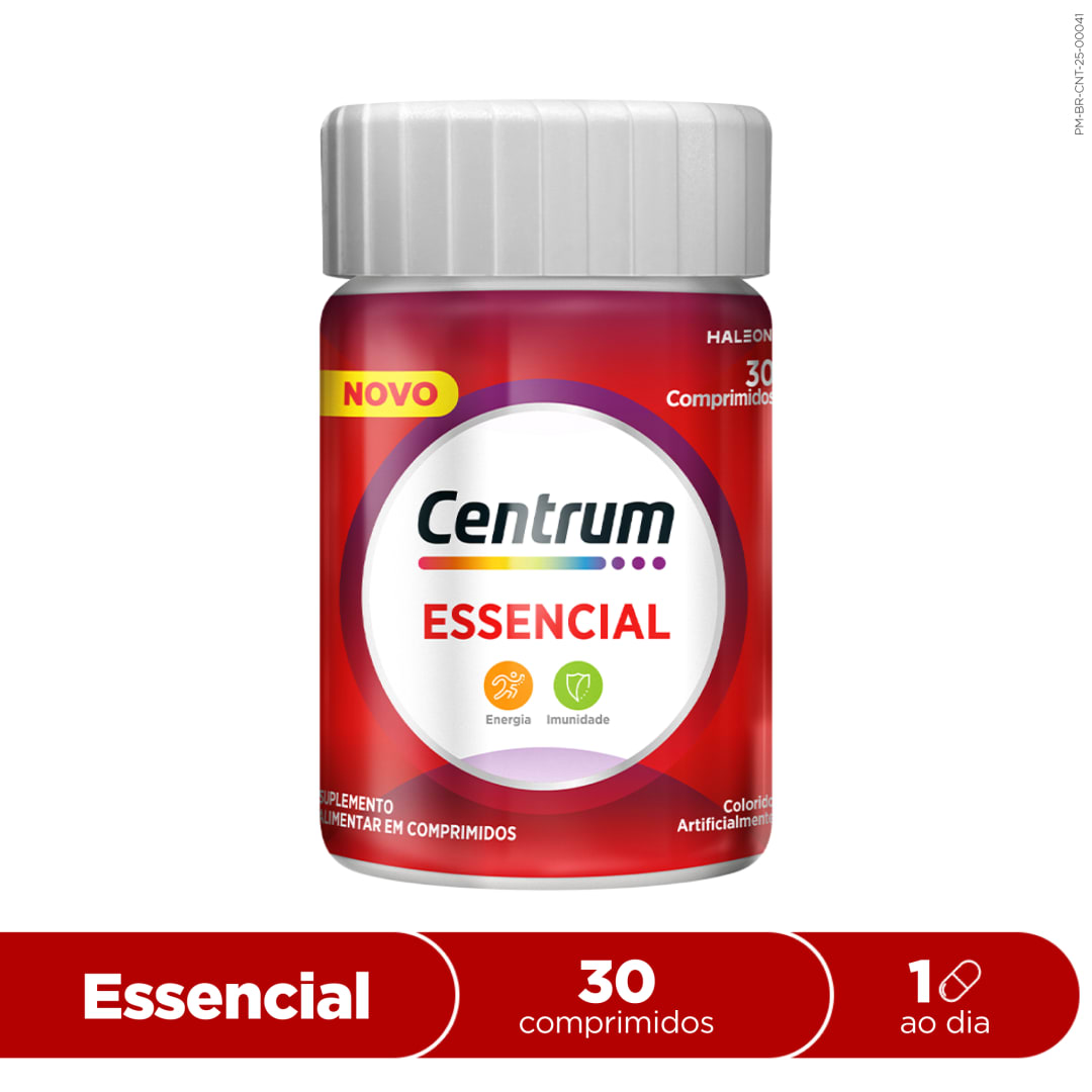 Centrum Essencial Multivitamínico Adulto com 8 nutrientes essenciais, 30 cápsulas