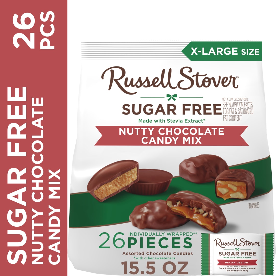 RUSSELL STOVER Sugar Free Nutty Chocolate Candy Mix, 15.5 oz. bag