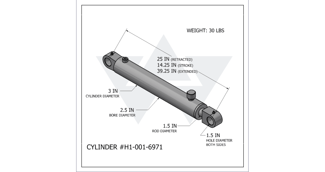 Wastebuilt® Replacement for Heil 27-1/2" x 3-1/2" Container Arm Cylinder, 5000