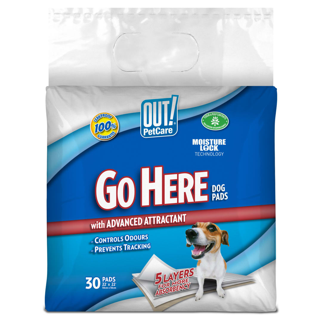 OUT! PetCare Puppy Training Pads - 30 Pack