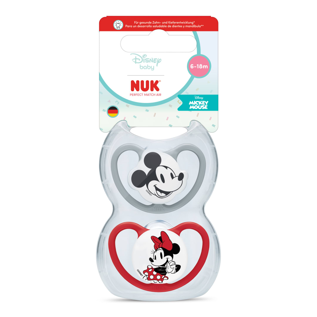 NUK PM PACI SI2 AIR MICKEY CL2 RED 2/BOX