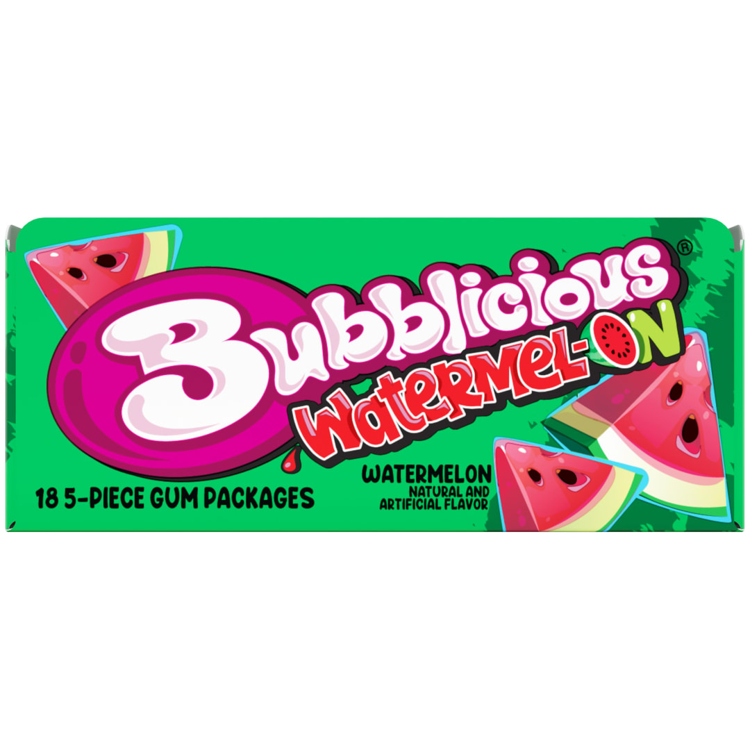 Bubblicious Bubble Gum Watermelon 5 pc Singles - 18 Pack