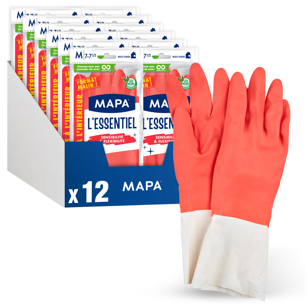 MAPA L'ESSENTIEL REUSABLE GLOVES 12PK T.M - SWITCH CASE PACK