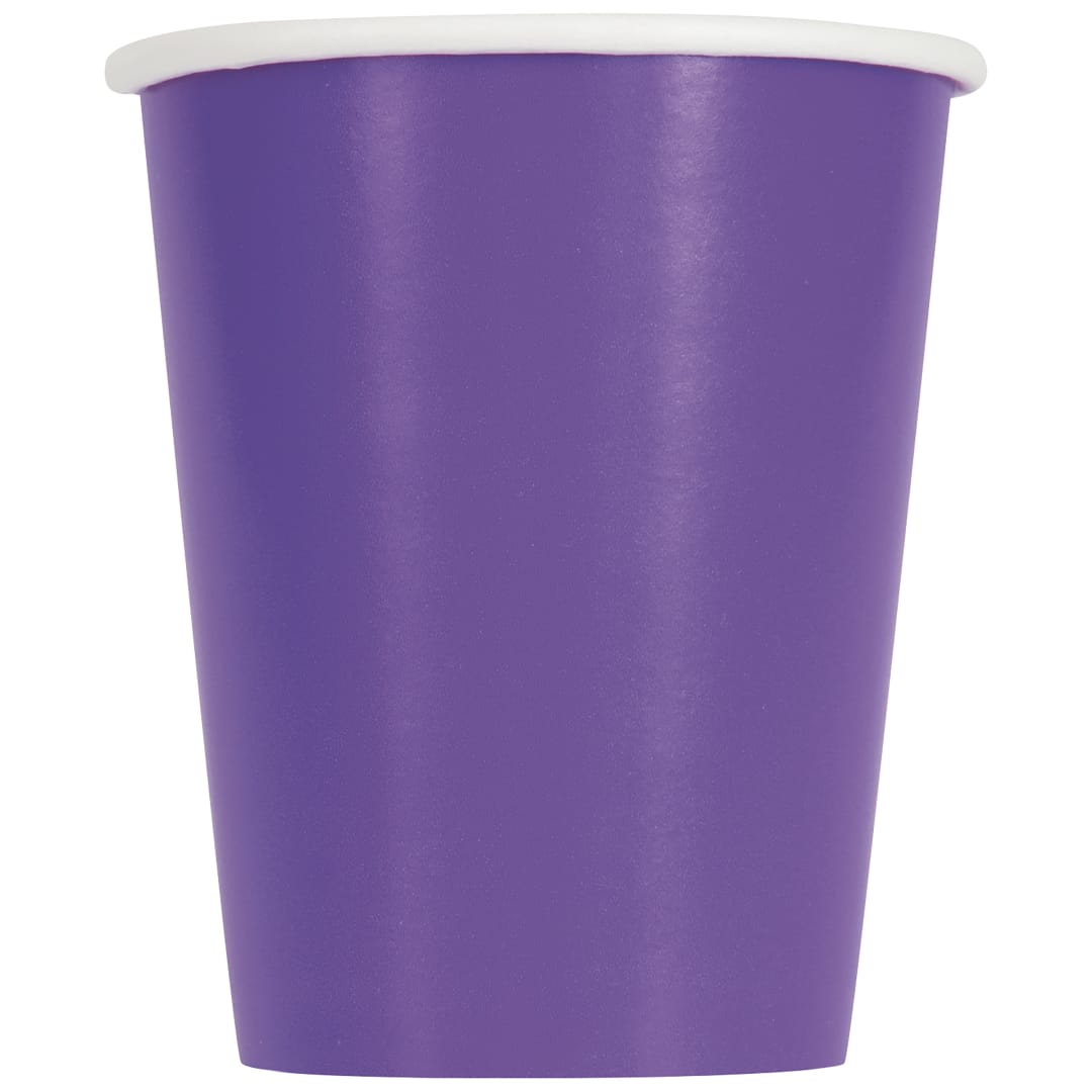 Neon Purple Solid 9oz Paper Cups, 20ct