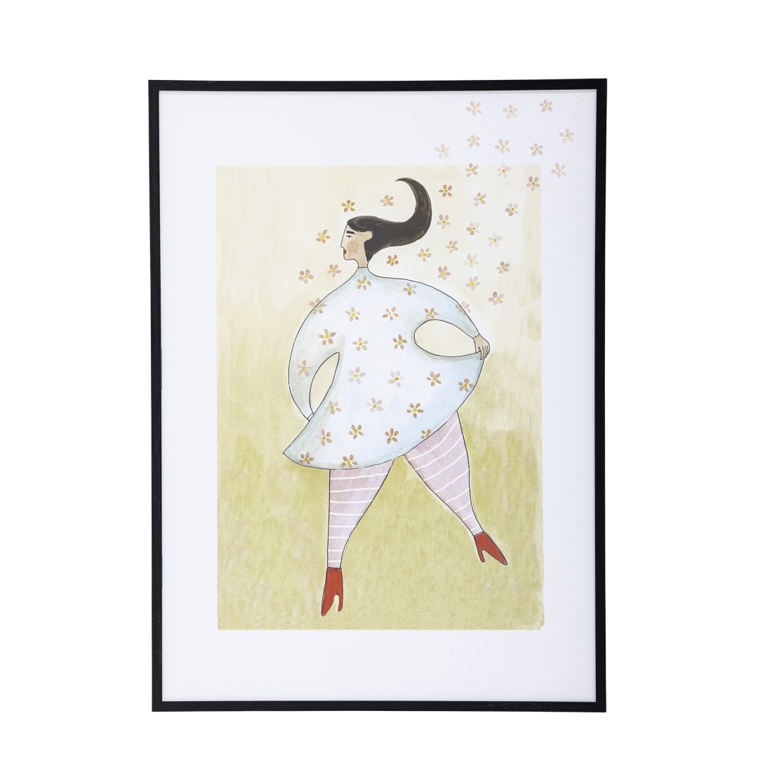 82062248 - Ajo Illustration w/ Frame, Multi, Pine STOCK: 34