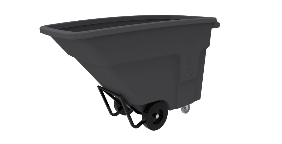 1 Cubic Yard 1200 lbs. Capacity Standard Duty Nestable Tilt Truck - Industrial Gray
