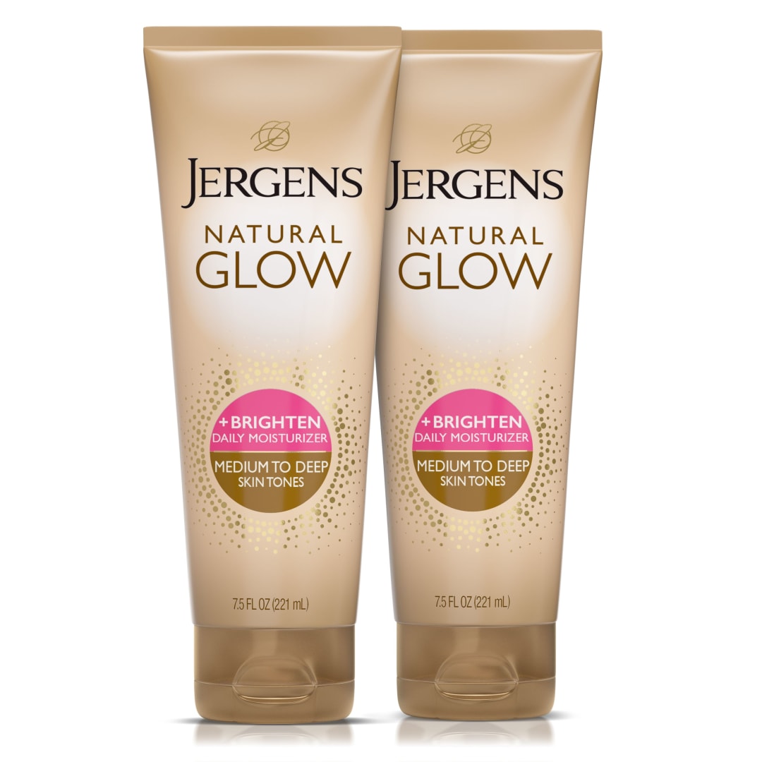 Jergens Natural Glow Self Tanner Body Lotion, Medium To Deep, 7.5 oz, 2 pk