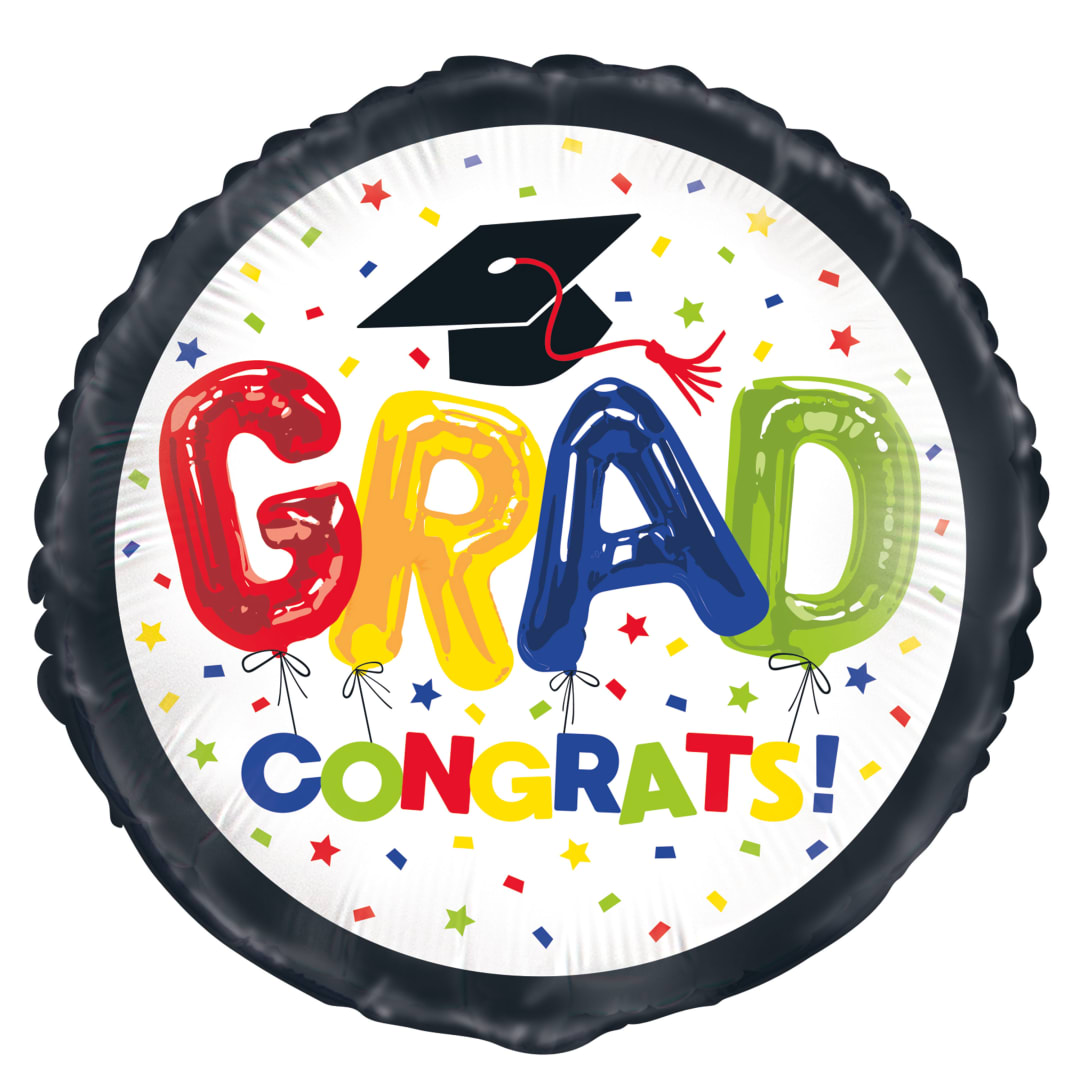 Letter Balloon Grad Round Foil Balloon 18", Packaged
