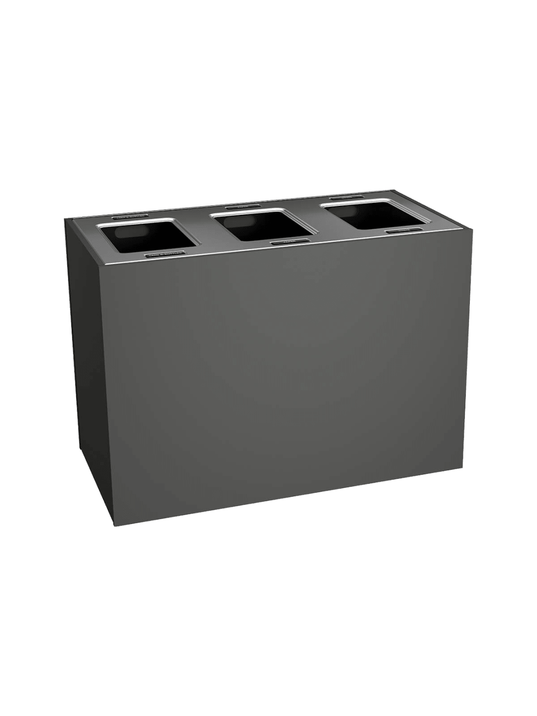  ARISTATA - Triple - Kit - Xl - Cans &amp; Bottles-Paper-Waste - Full - Slate-Stainless Steel