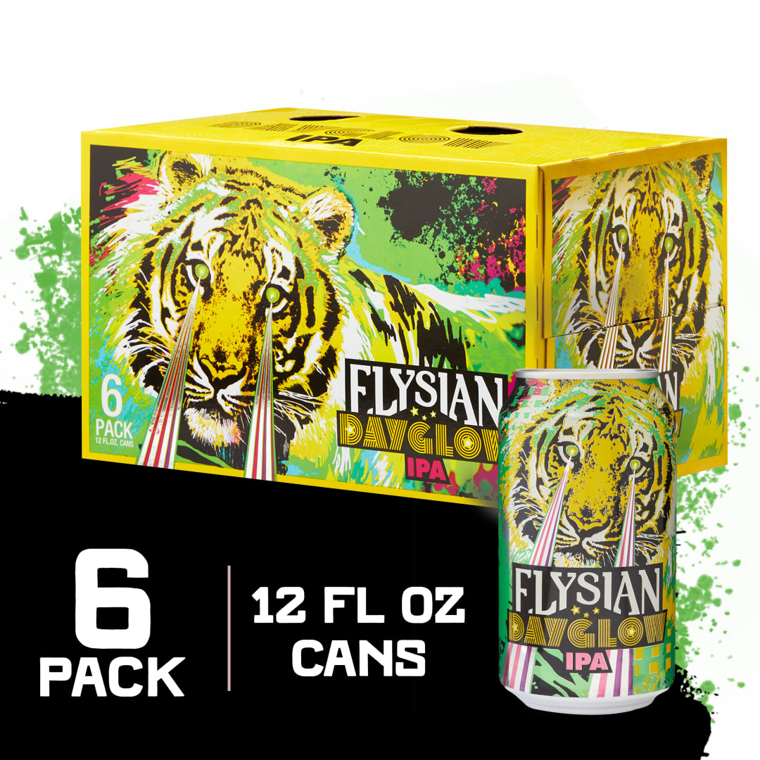 Elysian Dayglow IPA Craft Beer, India Pale Ale, 6 Pack Beer, 12 FL OZ Cans, 7.4 % ABV
