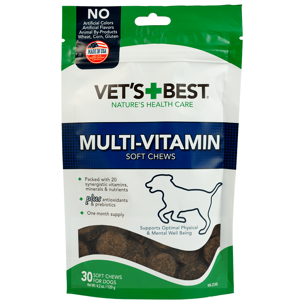 Vet's Best Multi-Vitamin Soft Chew Dog Supplements | Vitamins for Dogs | Supports Dogs Physical and Mental Health | 30 Day Supply