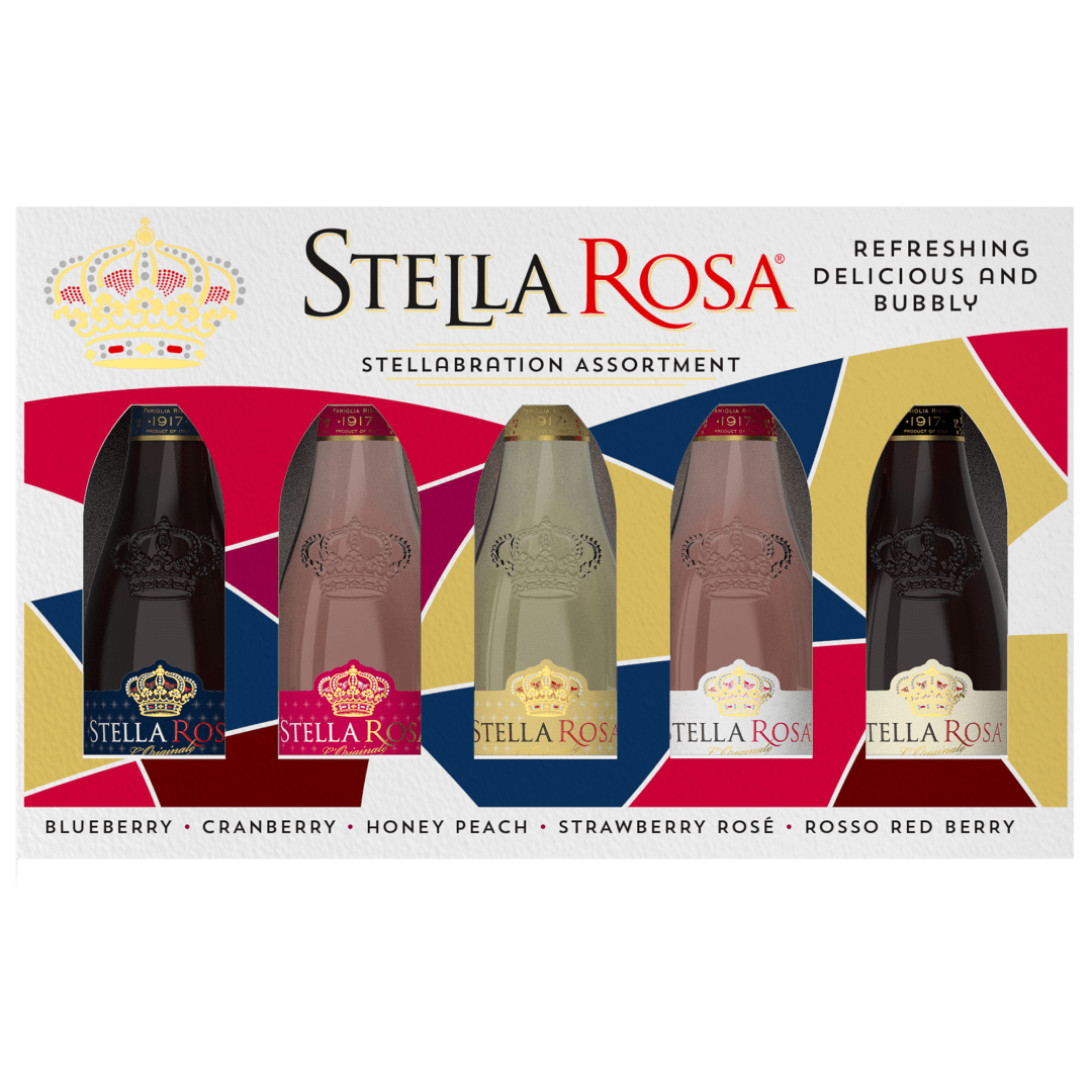 Stella Rosa Stellabration Semi-Sparkling Wine Assortment Gift Pack VAP 2024, 5Pk 187 ml