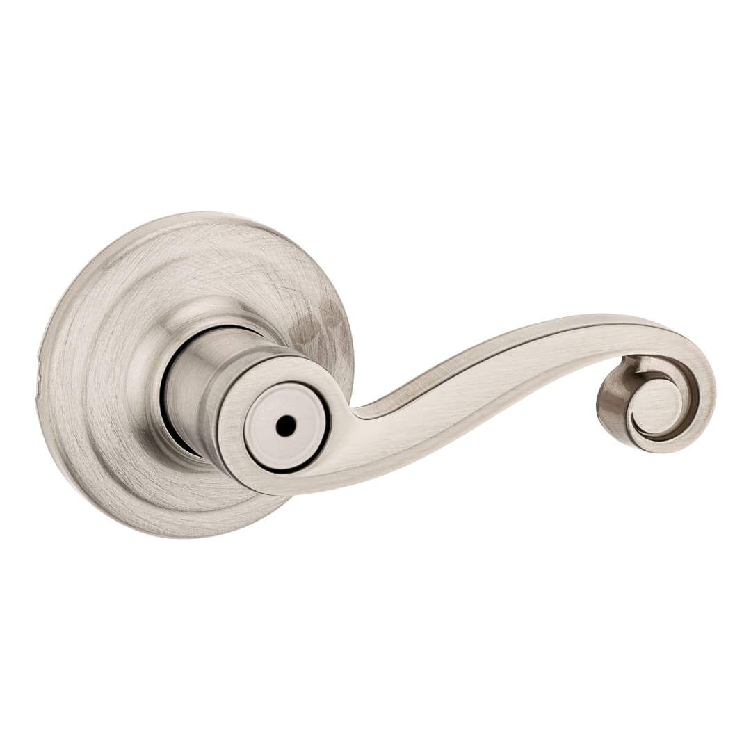 Lido Satin Nickel Bedroom Bathroom Privacy Door Handle with Lock