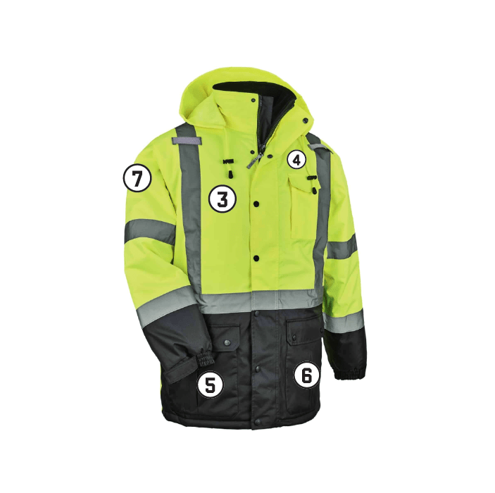 GloWear 8384 Hi-Vis Winter Jacket Quilted Parka - Type R, Class 3
