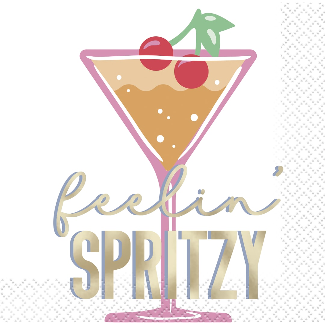 Summer Chic "Feelin' Spritzy" Beverage Napkins, 16ct - Foil Stamping