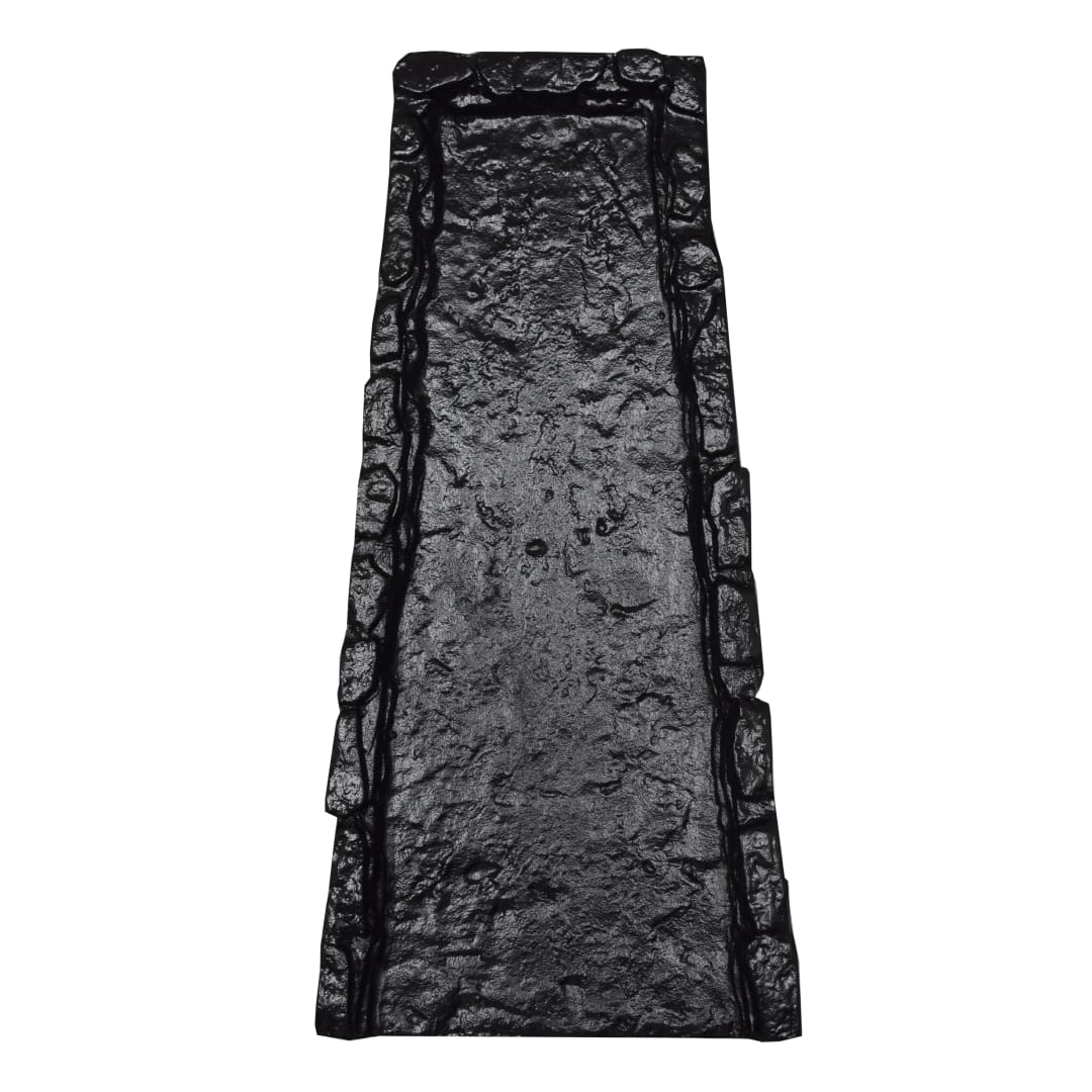 Black Slate Stone Rock Cast Aluminum Downspout Gutter 24 in. Splash Block