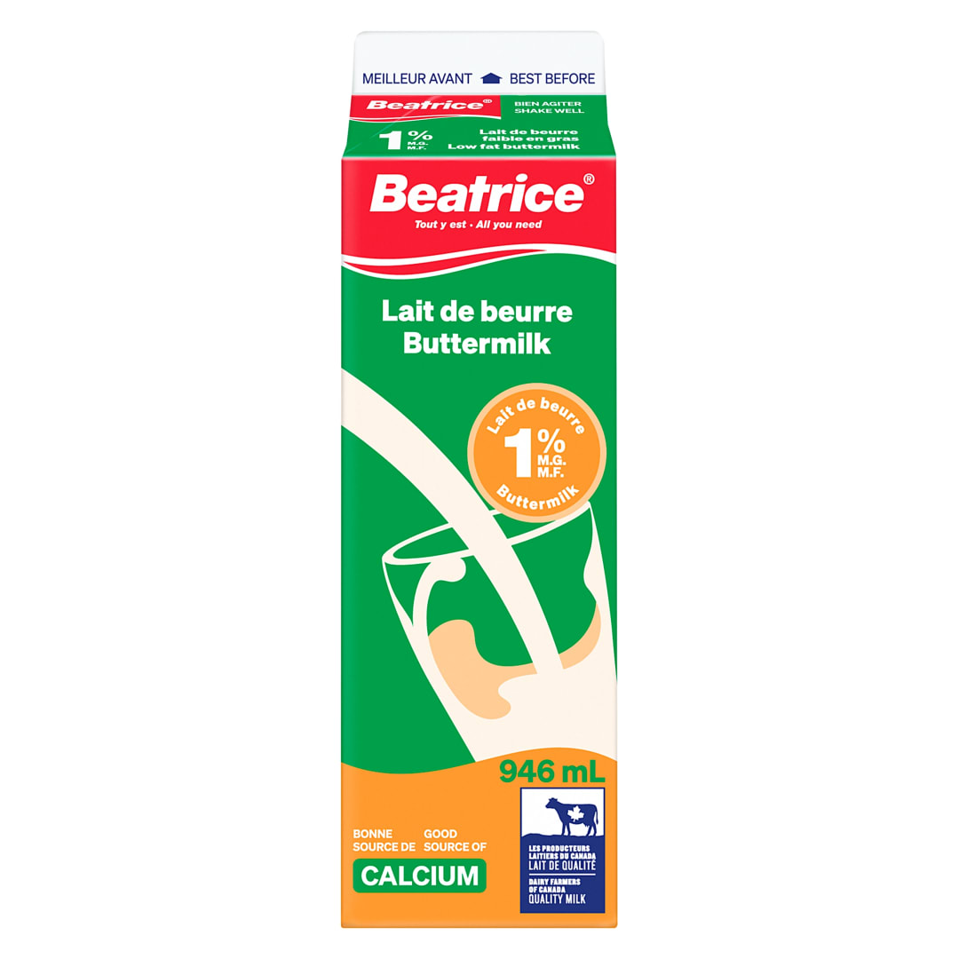 Beatrice Low Fat Cultured ButterMilk 1%, 946mL