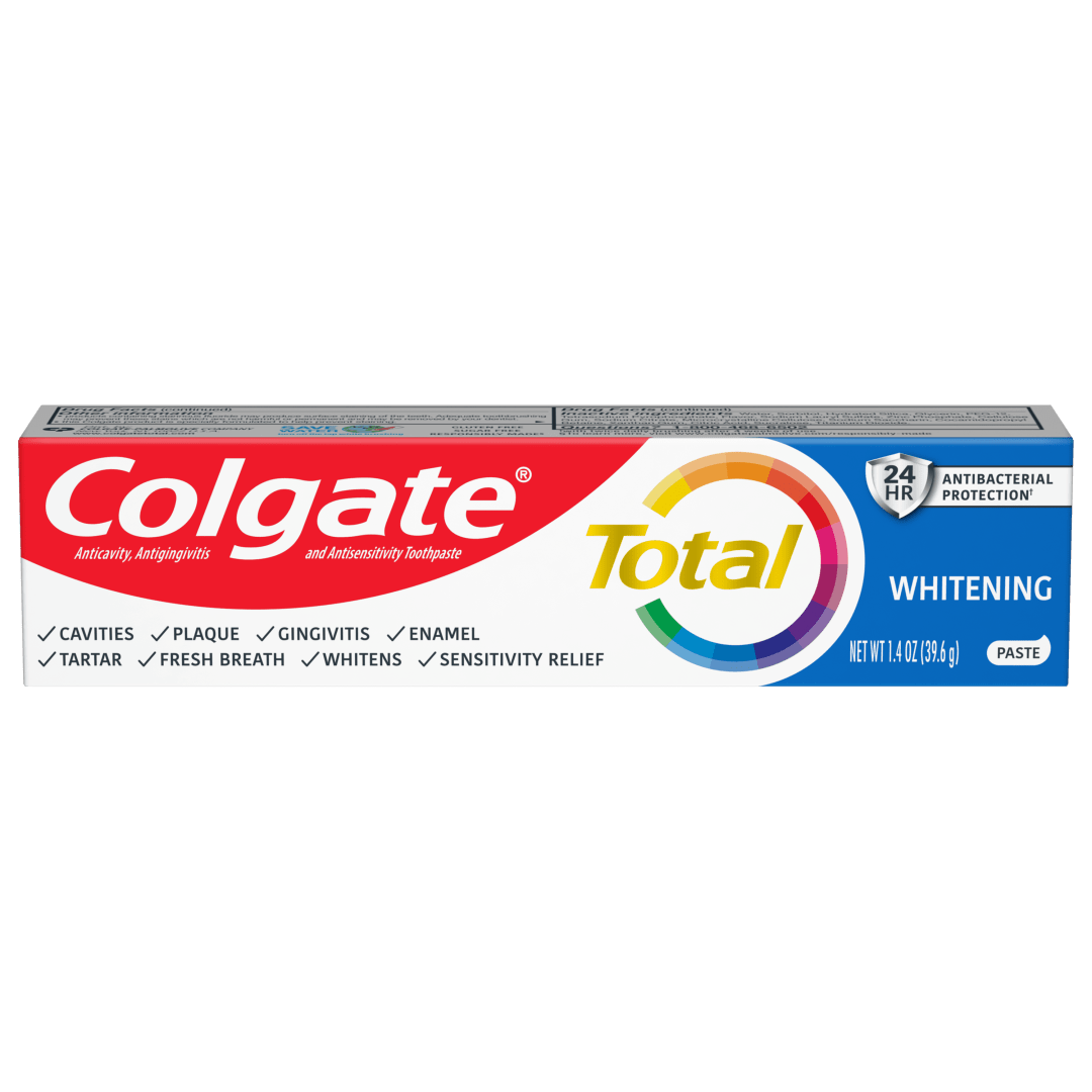 Colgate Total Whitening Travel Toothpaste, Mint Toothpaste for Travel, 1.4 Oz Tube