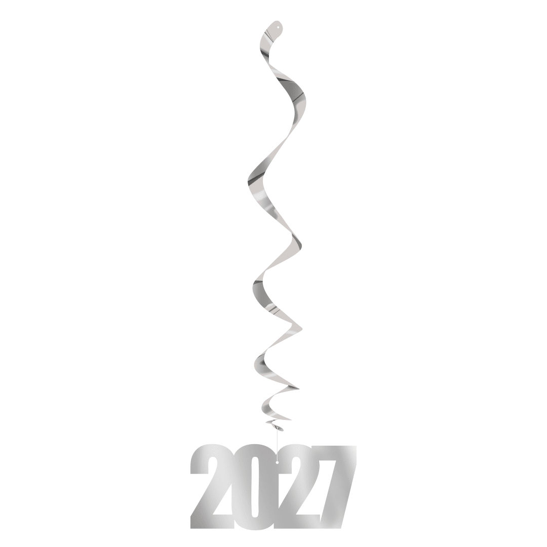2027 32" Hanging Swirl Decorations, 3ct