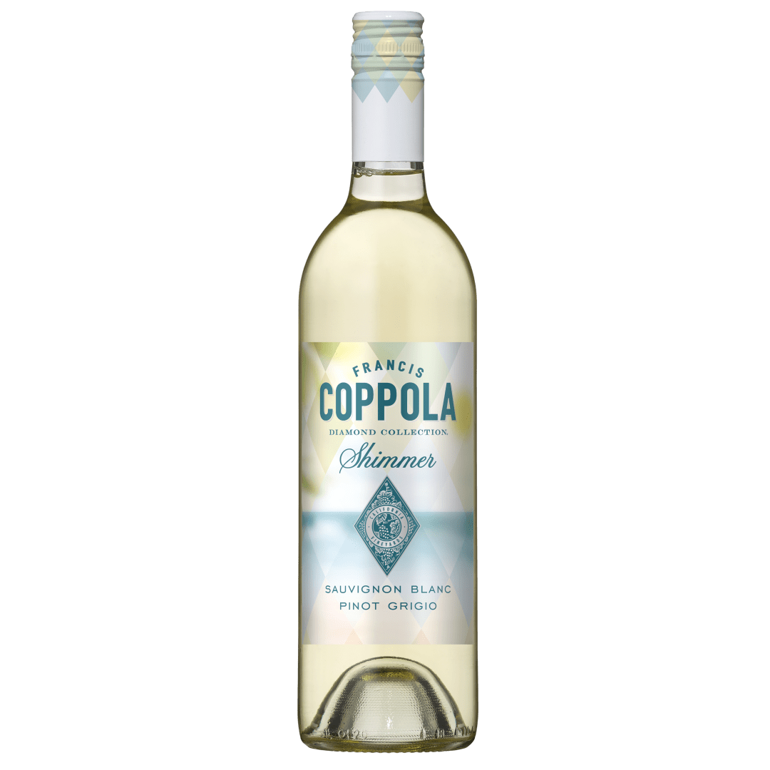 Francis Coppola Diamond Collection Shimmer Sauvignon Blanc-Pinot Grigio White Wine, California, 750mL Glass Bottle