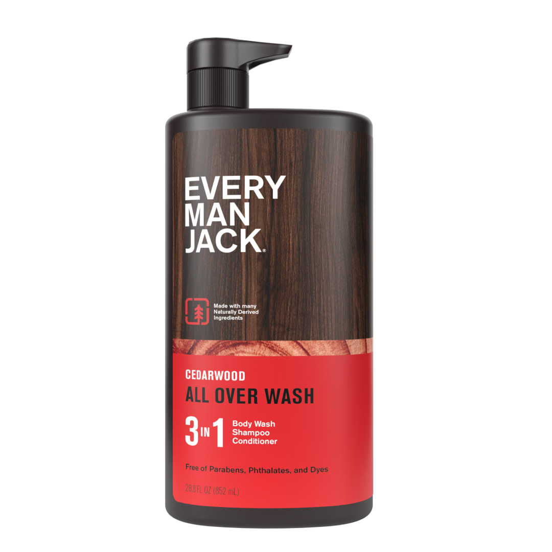 Every Man Jack Cedarwood Hydrating Men's 3-in-1 Body Wash and Shampoo and Conditioner - 28.8 fl. oz