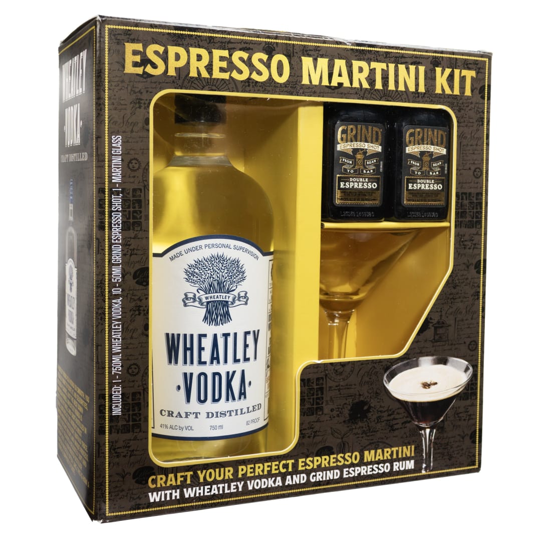 Wheatley and Grind Espresso Martini Kit Rum and Vodka 50ml and 750ml 71 Proof
