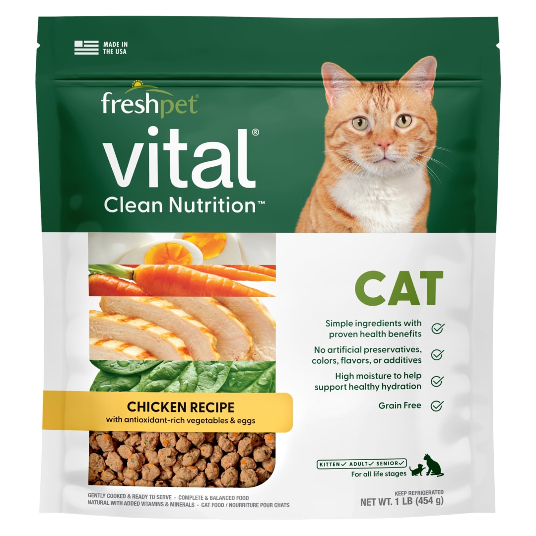 Freshpet Vital, Fresh Cat Food, Chicken Recipe with Antioxidant-Rich Vegetables & Eggs, 1 lbs.