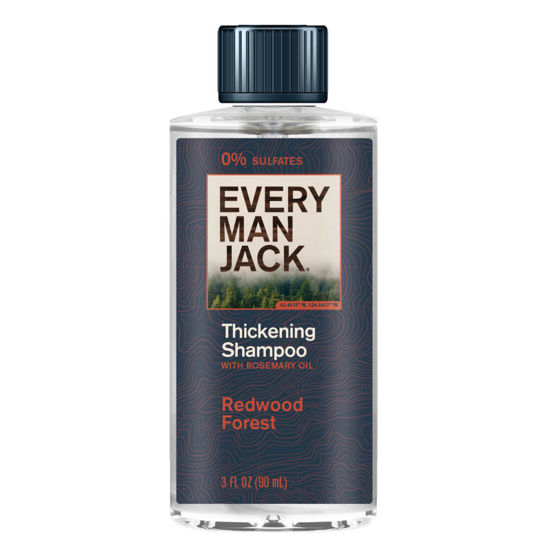 Every Man Jack Redwood Forest Thickening Shampoo with Rosemary Oil - 3 Fl Oz