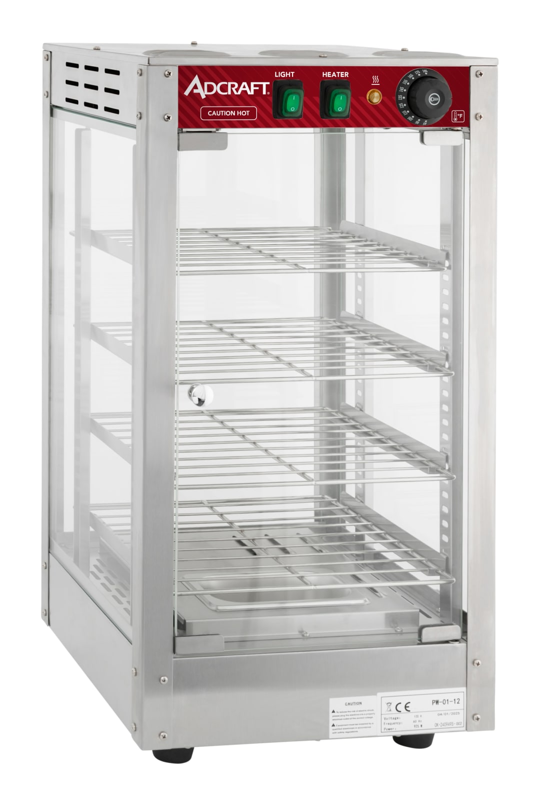 HPDW12-1D - Adcraft Heated Pizza Display Warmer 12”, 1 Door