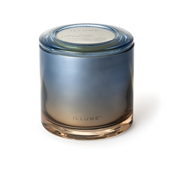 4626134300 - Citrus Crush Statement Glass Candle, Blue, STOCK: 44