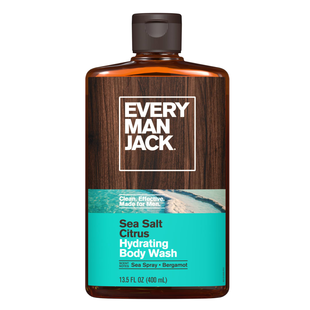 Every Man Jack Sea Salt Citrus Hydrating Body Wash for Men, Naturally Derived, 13.5 oz