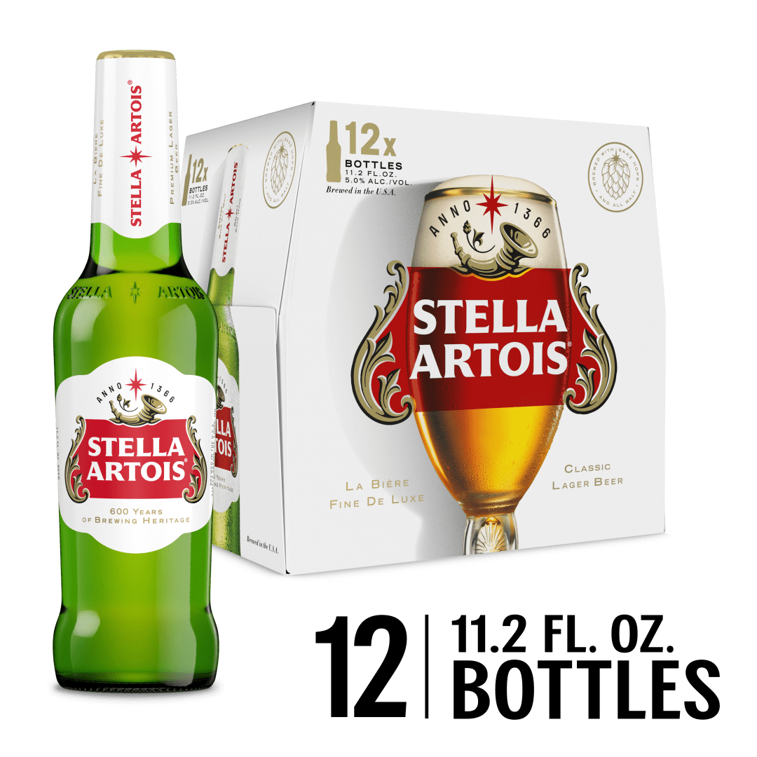 Stella Artois Beer 12 - 11.2 fl oz Bottles