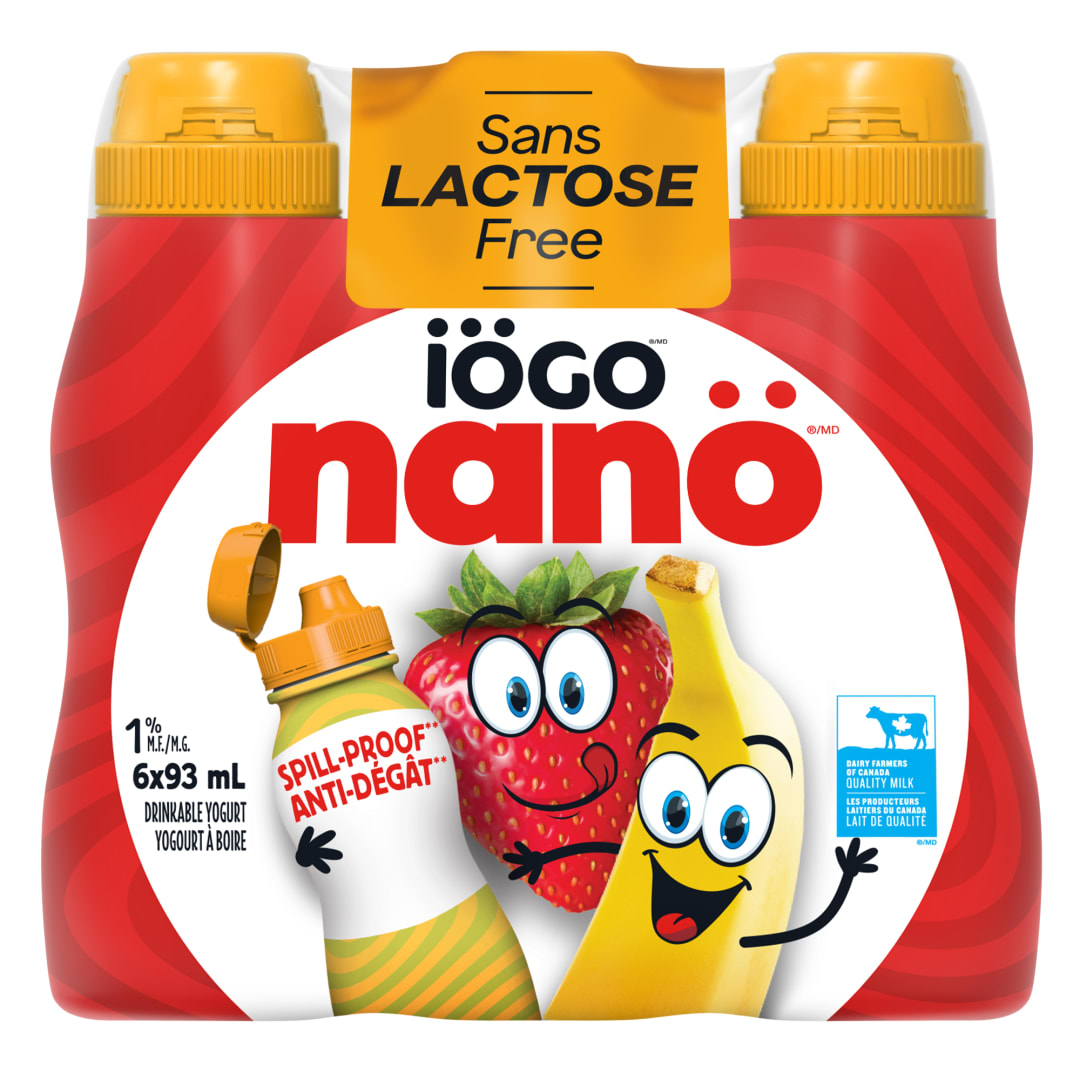 iÖGO nanö Drinkable Strawberry-Banana Lactose-Free Yogurt 1%