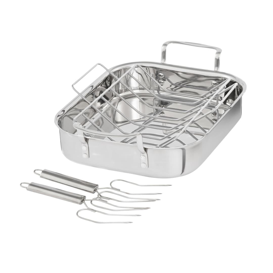 PAL CALPH SS 3PLY ROASTER W/RCK