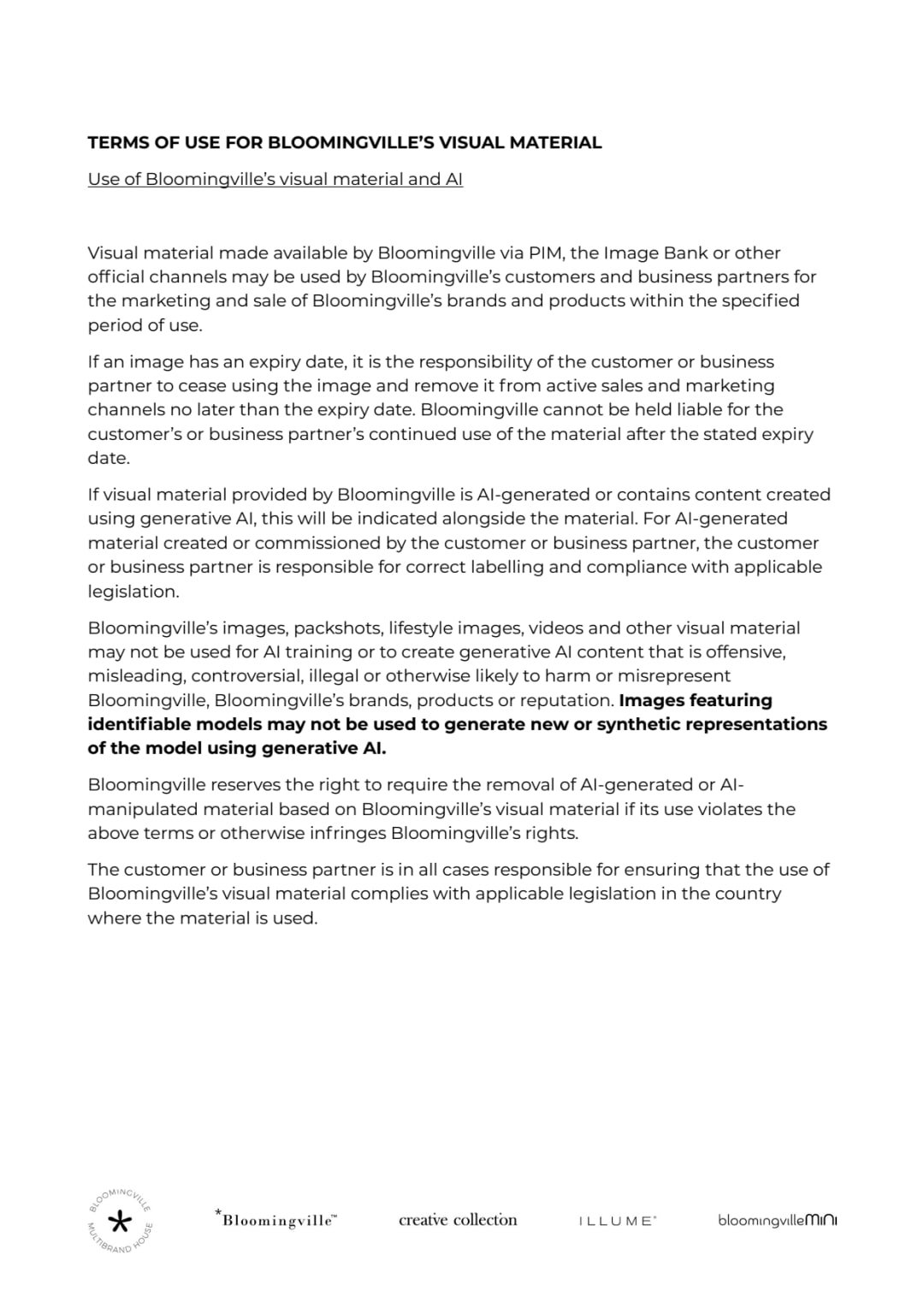 Terms of use for Bloomingville Image Material -  STOCK: 