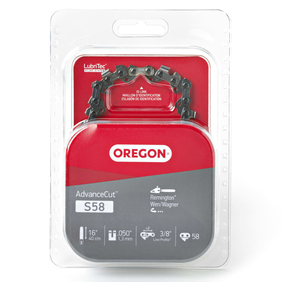 Oregon S58 AdvanceCut Saw Chain for 16 in. Bar - 58 Drive Links - fits Remington, John Deere, Wen and more
