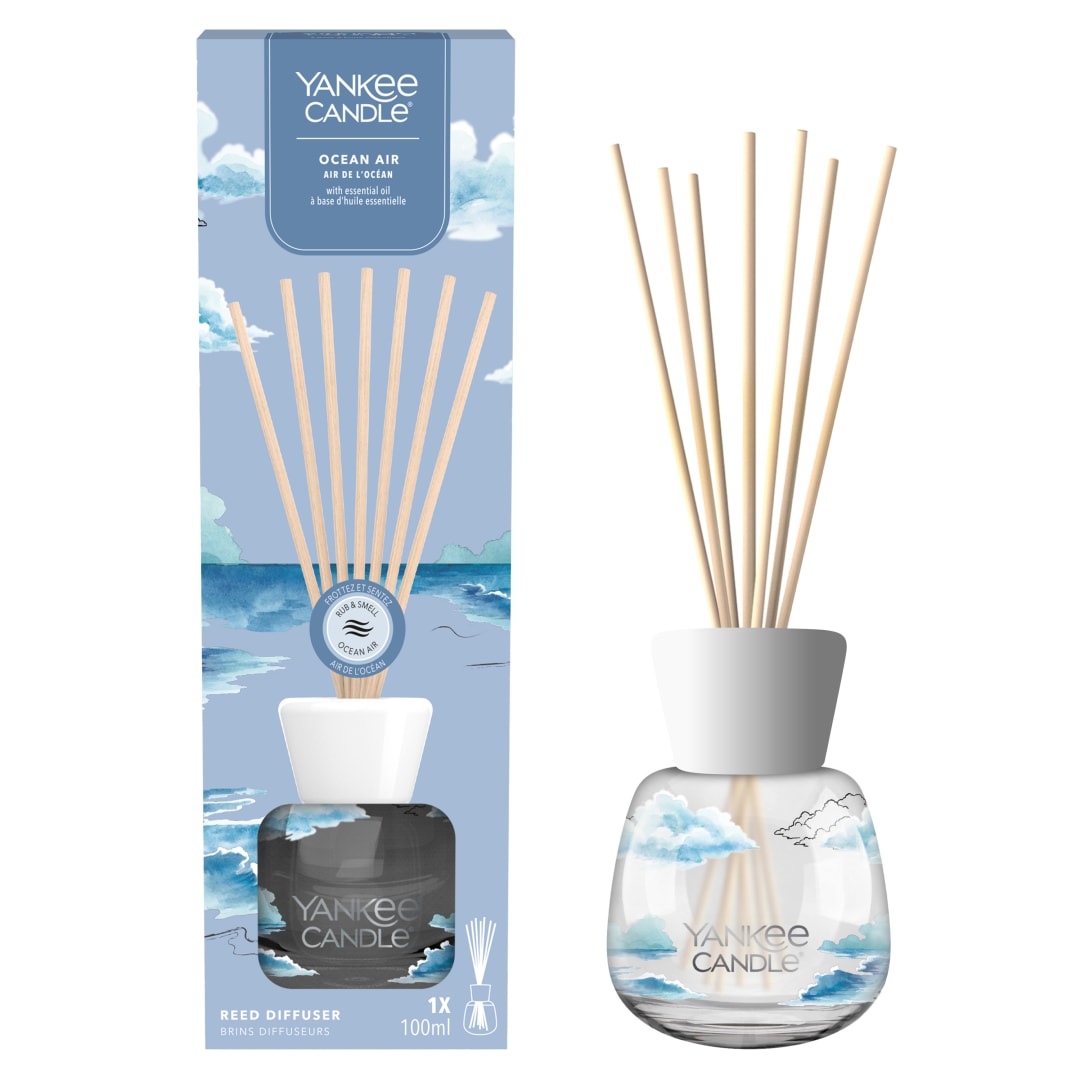 Yankee Candle Difusor de varillas Signature | Ocean Air | 100 ml | Hasta 10 semanas de fragancia | Regalos perfectos para mujeres