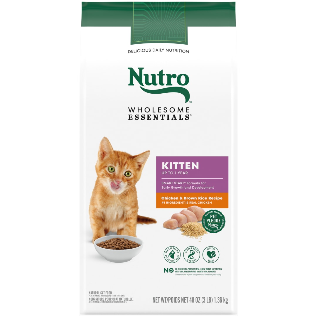 Nutro Wholesome Essentials Kitten Dry Cat Food, Chicken & Brown Rice Recipe, 3 lbs.