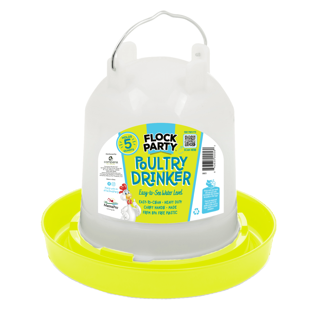 Flock Party Poultry Drinker Lime, 5 qt