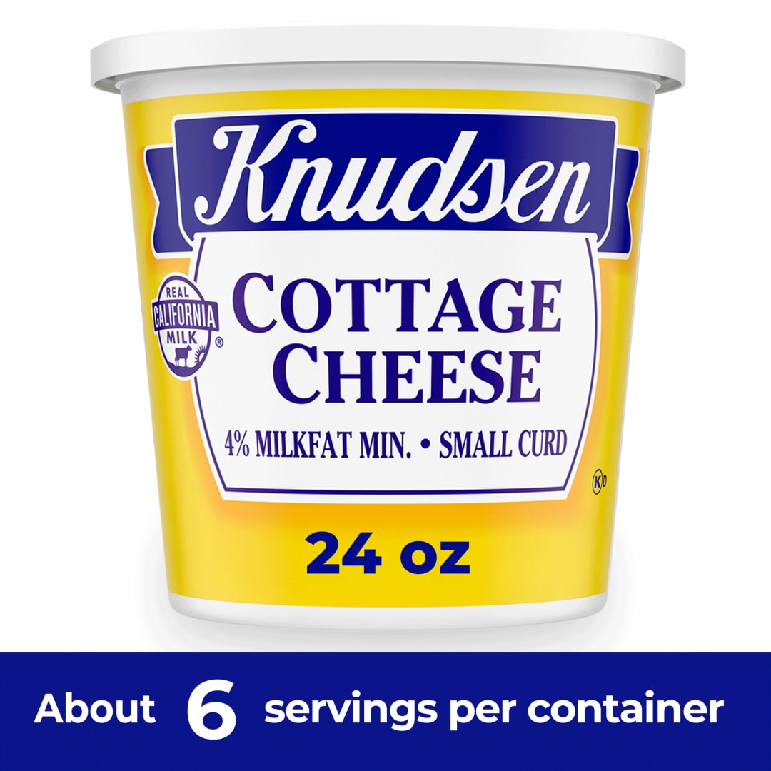 Knudsen's Cottage Cheese, 4% Milkfat, Small Curd, 24 oz Tub, 10g of Protein Per Serving