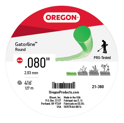 Oregon® 0.080 in. Gatorline Round Trimmer Line, 1 lb. (416 ft.) Bulk Donut, Fits Stihl, DeWalt, Ryobi and Greenworks 21-380