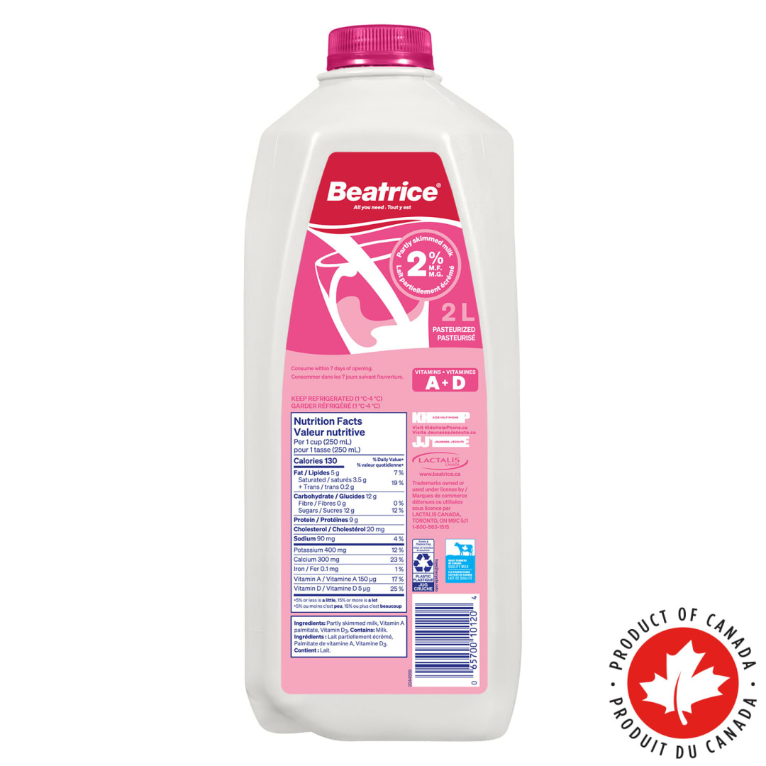 Beatrice Partly Skimmed Milk 2%, 2L