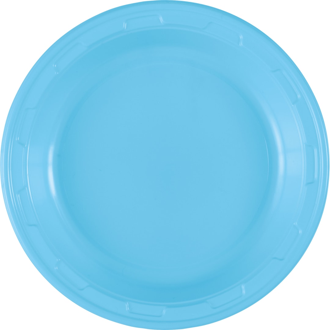 Powder Blue Solid Round 7" Plastic Dessert Plates, 50ct