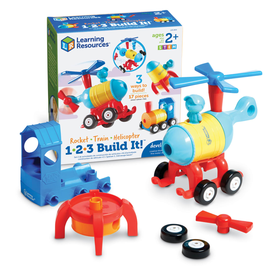 1-2-3 BUILD IT!™ ROCKET-TRAIN-HELICOPTER