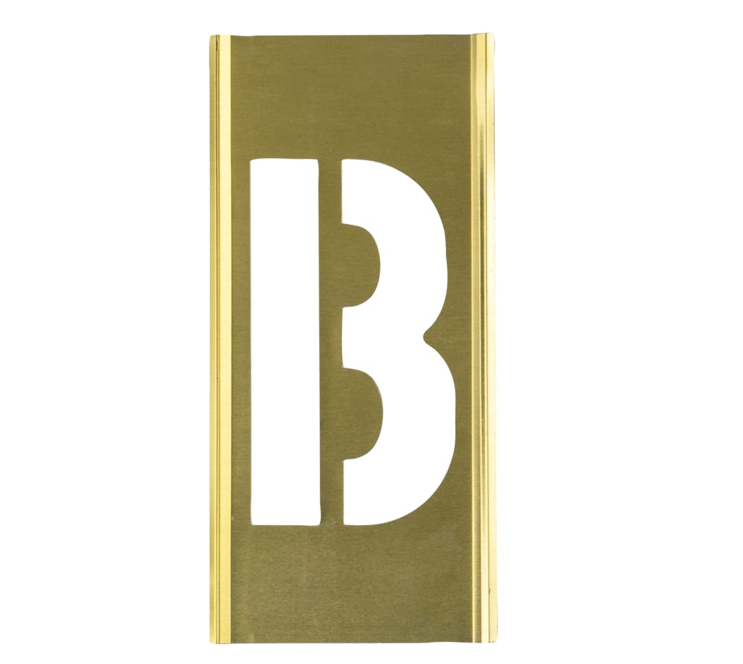 Stencil Sort-1/2" Brass Gothic B