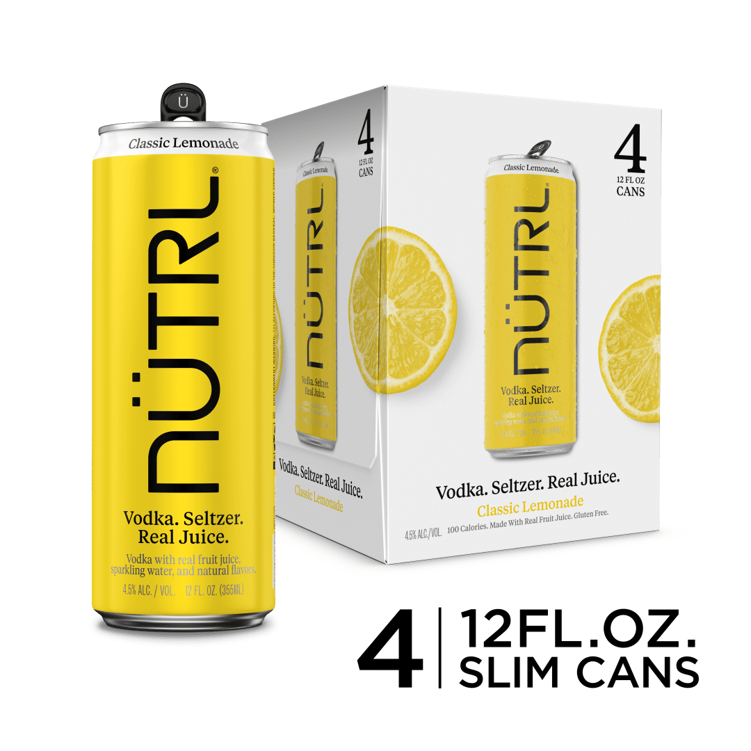 Nutrl Seltzer Classic Lemonade Vodka Seltzer 4 Pack, 12 fl oz Cans
