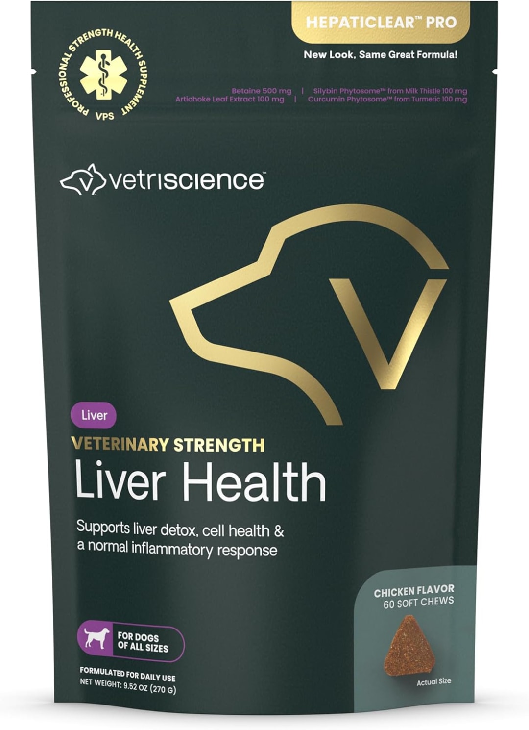 VS VET STRENGTH Liver Health Chews, Dogs, Chicken, 60ct